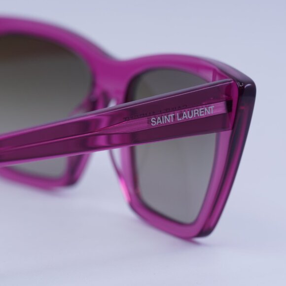 ?️ New Saint Laurent SL276 MICA 061 Sunglasses - Cyclamen Frame, Khaki Lenses main image 9